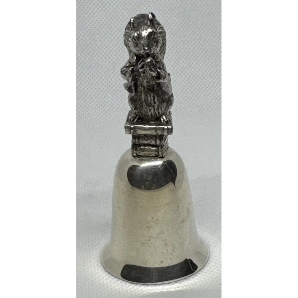 Beatrix Potter Timmy Tiptoes Squirrel Pewter Bell NE Collectors Society